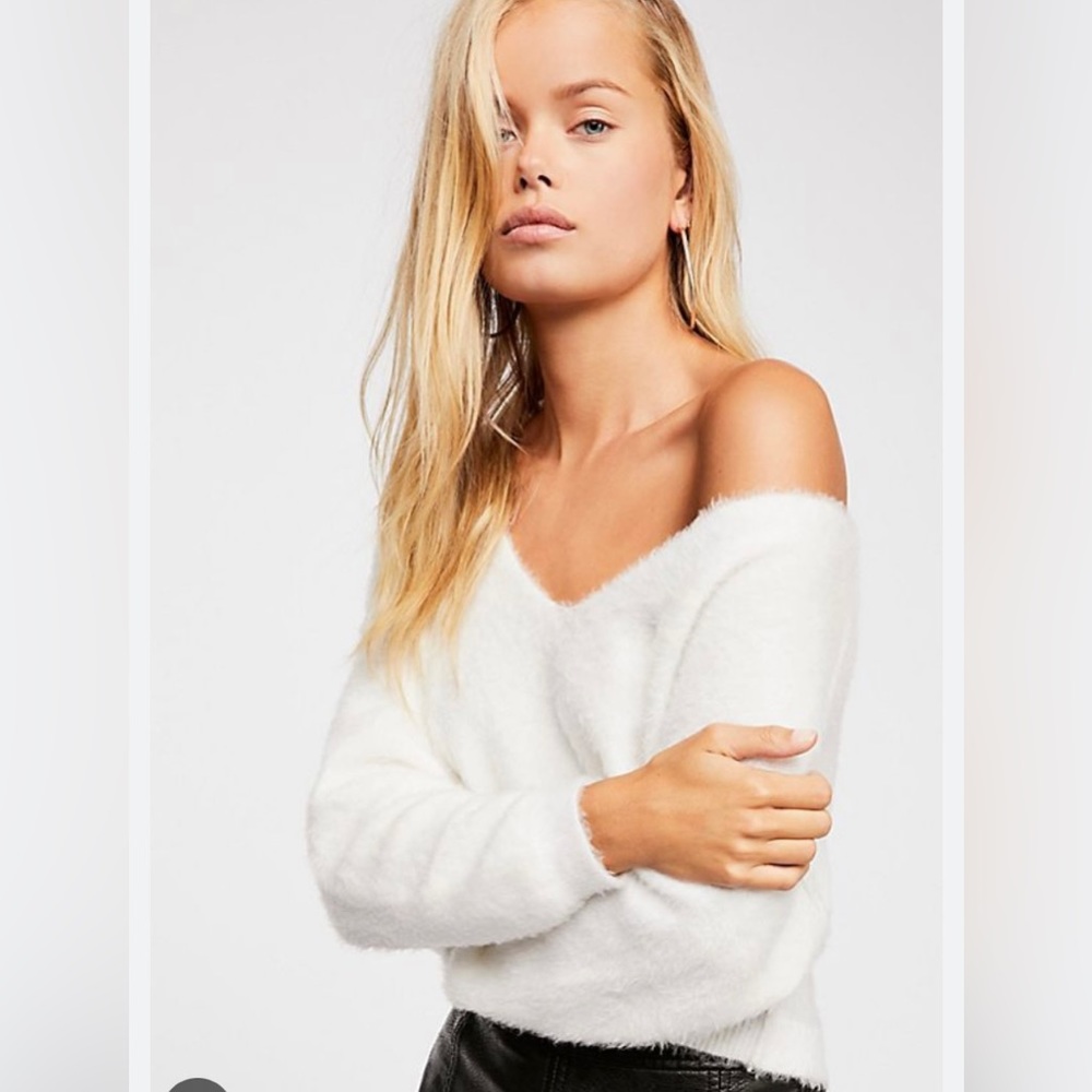 Free People Women’s Size XS Princess Sweater in Bright White